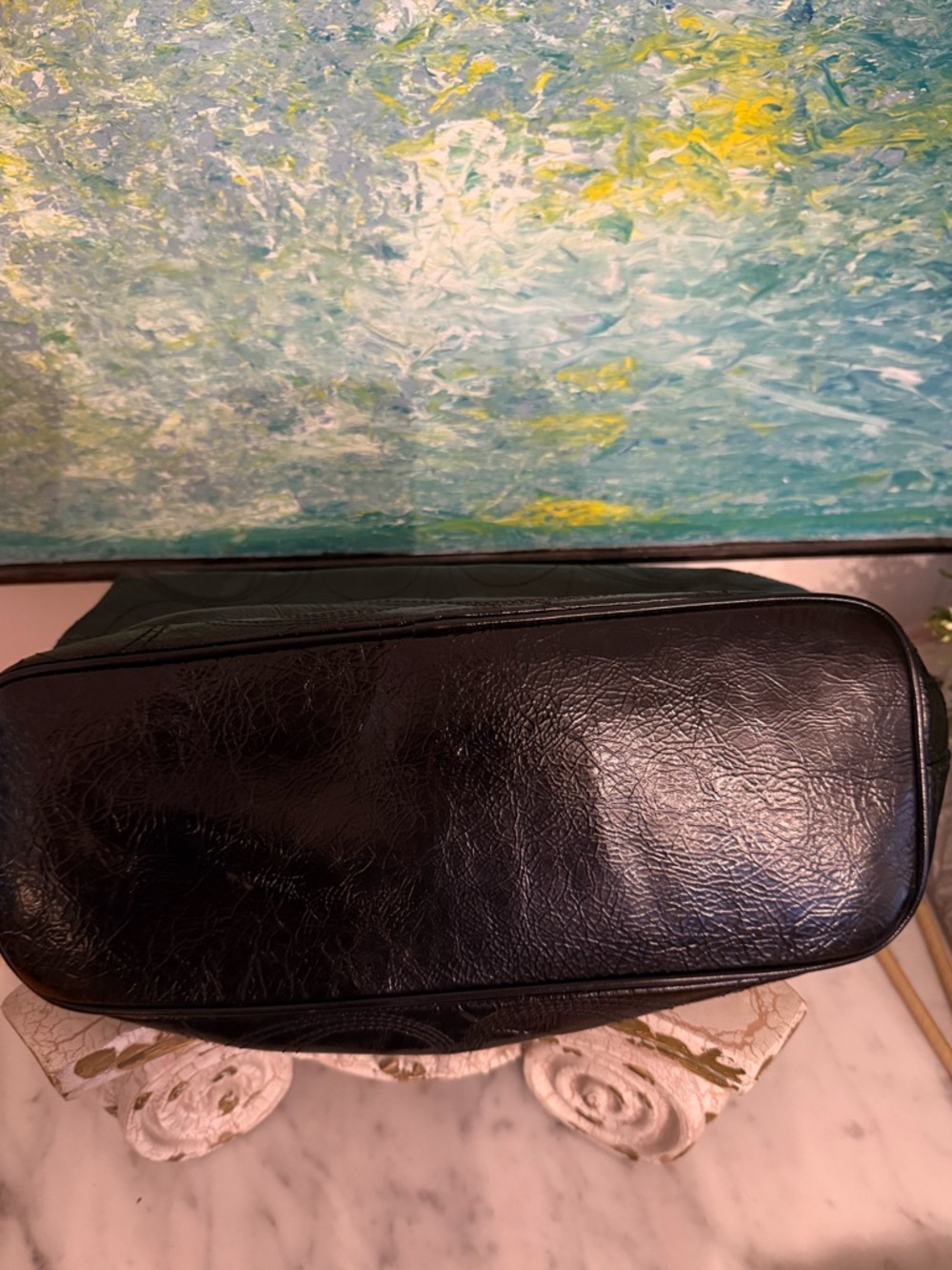 COACH Black Leather Shoulder Bag with Silver Hardware - Picture 4 of 10